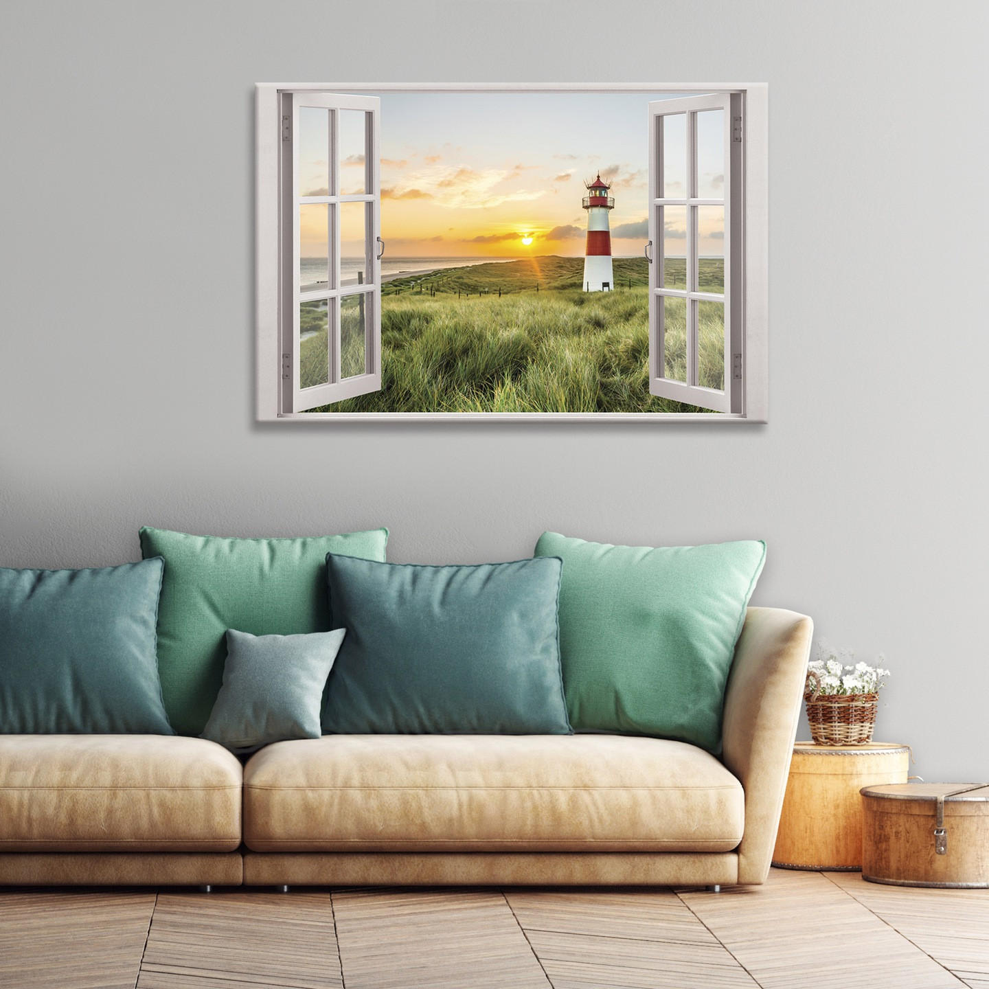 LEINWANDBILDER Strand Meer Modern 100x70 - Multicolor, Holzwerkstoff (100/70cm) - Wallarena
