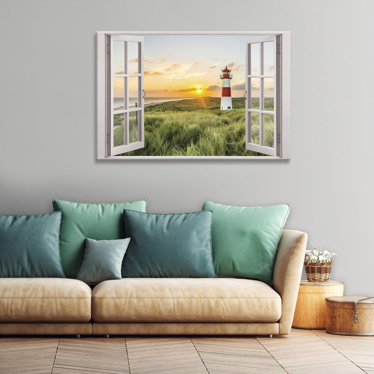 LEINWANDBILDER Strand Meer Modern 100x70 - Multicolor, Holzwerkstoff (100/70cm) - Wallarena