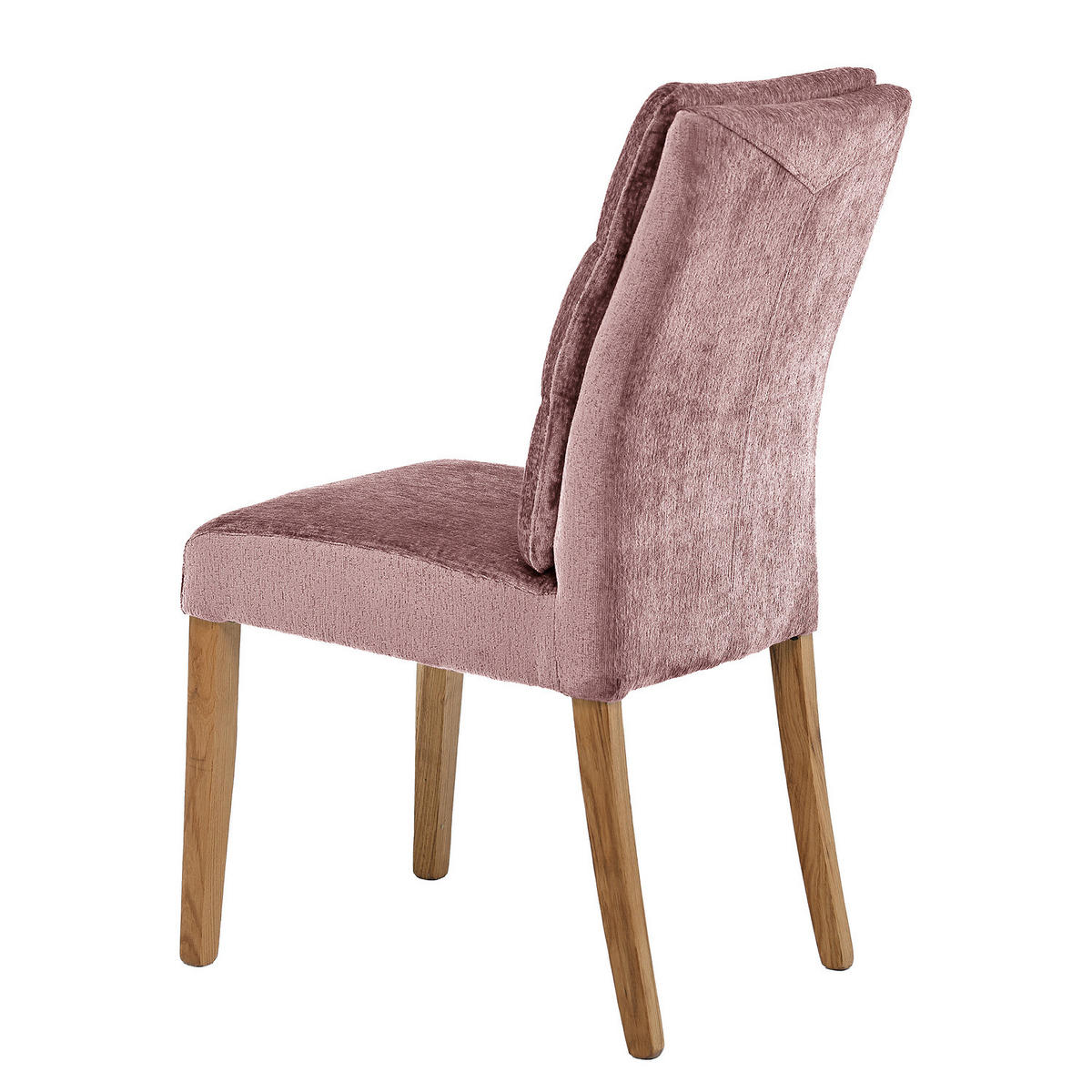 POLSTERSTUHL - 2er-Set - Chenille / Eiche massiv - Violett, Eichenholz/Holzwerkstoff (47/95/64cm) - home24