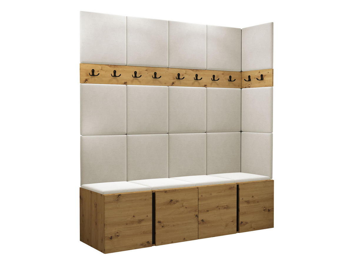 GARDEROBEN-SET Orion II - Beige/Eiche Artisan, Holzwerkstoff/Kunststoff (168/186/46cm) - MIRJAN24