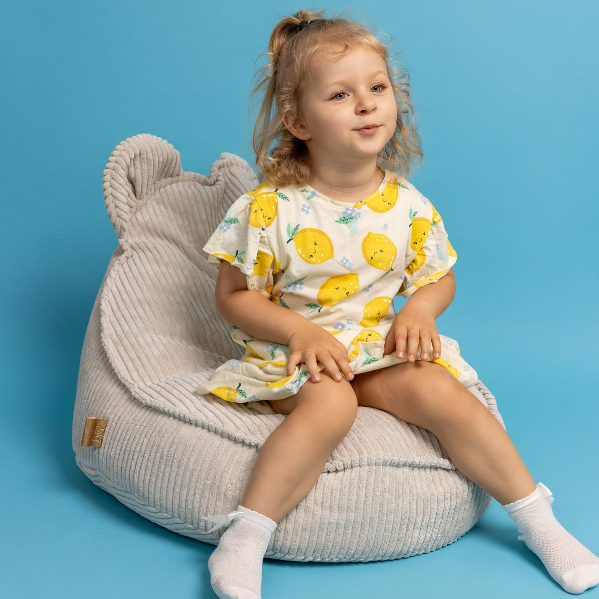 SITZSACK für Kinder, Bär, Aesthetic, Ecru - Ecru, Textil (58/50/67cm) - MeowBaby
