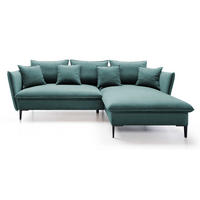 ECKSOFA Flavio mit Schlaffunktion, Bettkasten 260 cm, Rechts, Türkis - Türkis, Holz (167/258cm) - Emporius