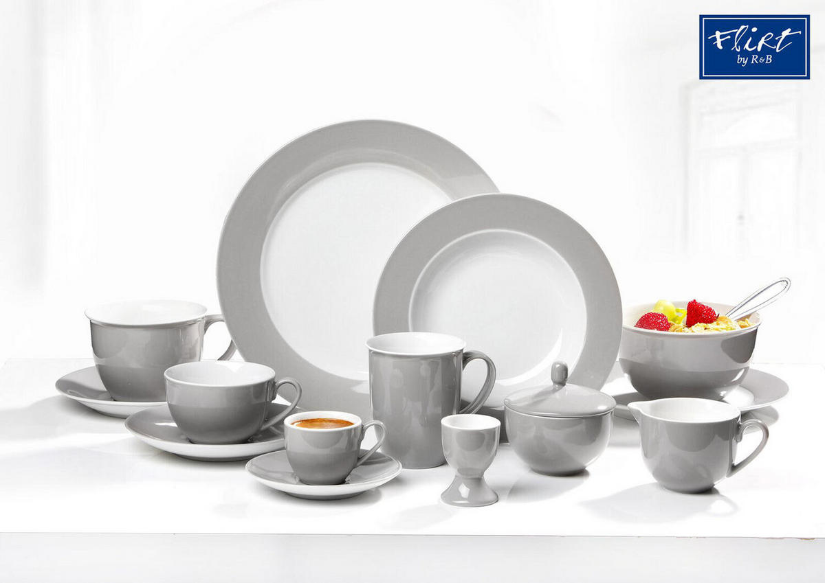 MILCHKÄNNCHEN & ZUCKERDOSE Doppio Grau - Grau, Keramik (1/1cm) - Ritzenhoff Breker