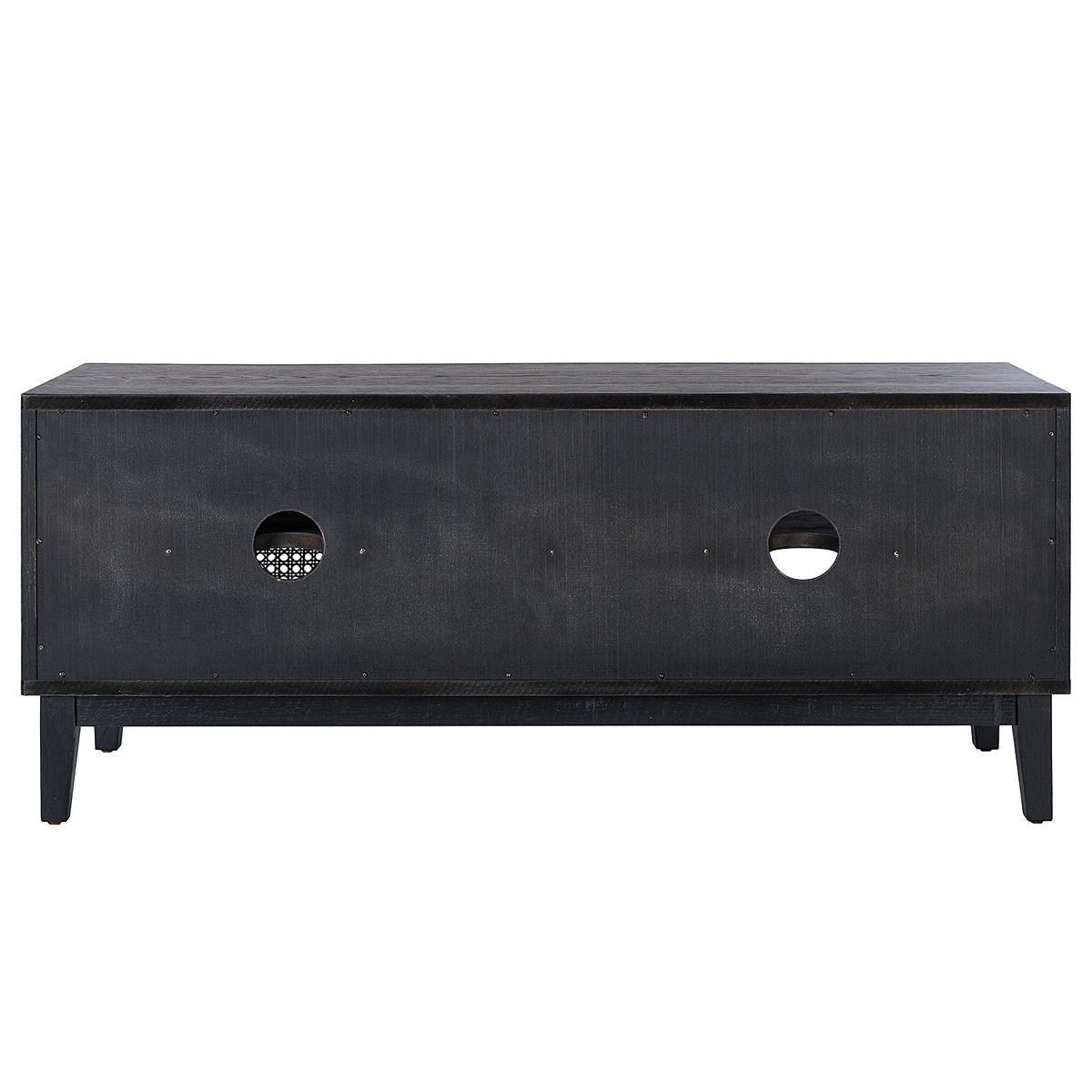 TV-LOWBOARD mit 1 Tür - Natur / Eiche Schwarz - Wiener Geflecht / Echtholzfurnier - Eichefarben/Schwarz, Eichenholz/Naturmaterialen (120/50/40cm) - home24