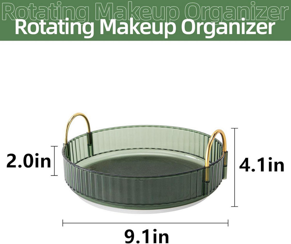 KOSMETIK-ORGANIZER, drehbar,grün,23/23/10.5cm - Grün, Kunststoff (23/6.5/23cm)