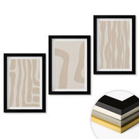 WANDBILDER 3er-Set - 20x30 cm Schwarzer Rahmen - Abstrakte Boho-Muster - Schwarz, Kunststoff (20/30cm) - ArtPrintCave