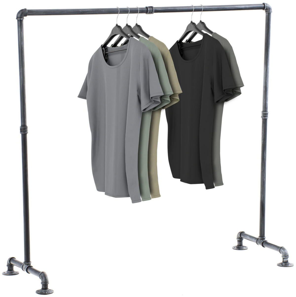 KLEIDERSTÄNDER 120 cm-silber-Metall - Silberfarben, Metall (120/150/55cm) - CLP