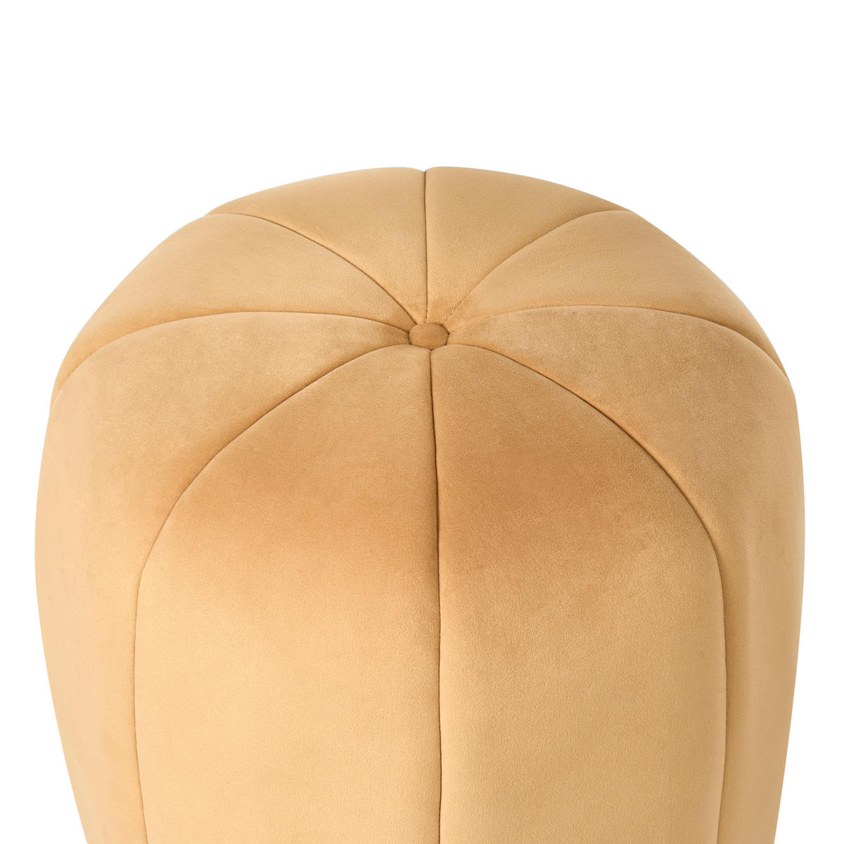 POUF Samtstoff Senfgelb Selby - Gelb, Textil (40/46/40cm) - Beliani