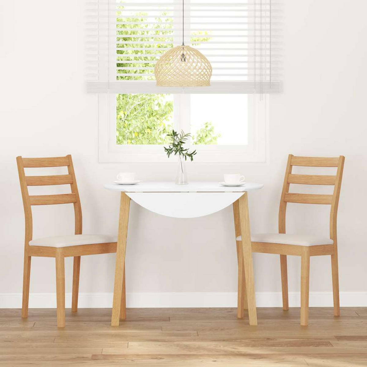 ESSZIMMERSTÜHLE mit Kissen 2 Stk. Natur Massivholz Gummibaum 48.5*49*90cm - Naturfarben/Weiß, Holz (48.5/90/49cm) - ZMH