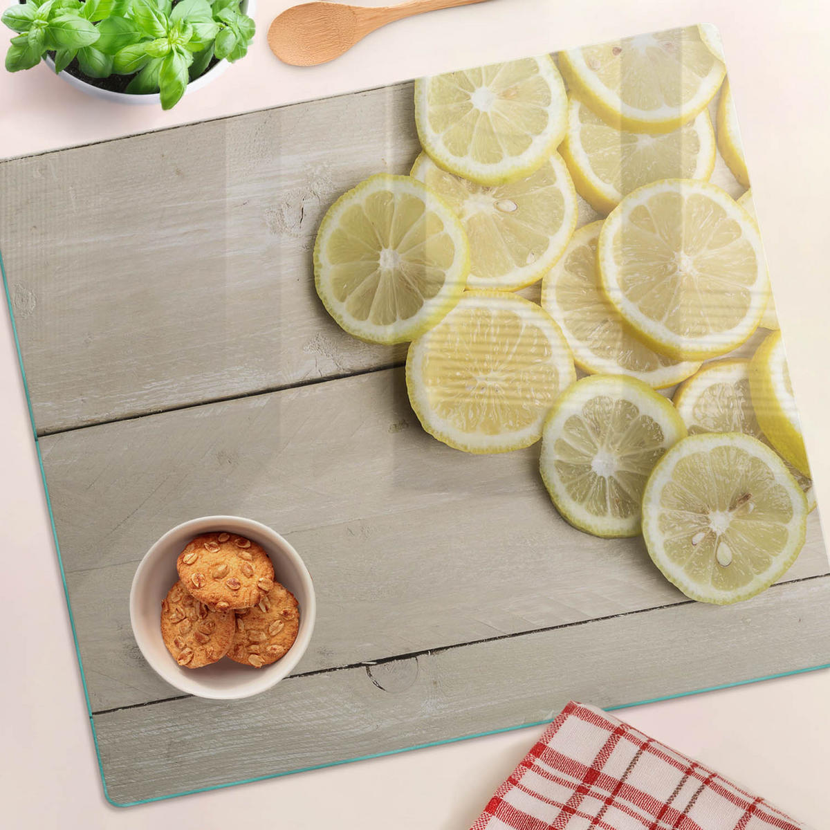 GLASPLATTE 60x52 cm Zitronenholz - Gelb, Glas (60/0.4/52cm) - TULUP