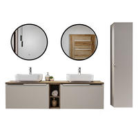 BADMÖBEL-SET 9-TLG. Puebla-56 - Beige, Holzwerkstoff (225/200/46cm) - Lomado