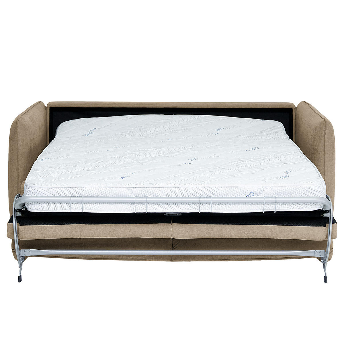 SCHLAFSOFA mit Matratze - Taupe/Schwarz, Kunststoff/Textil (194/86/104cm) - home24