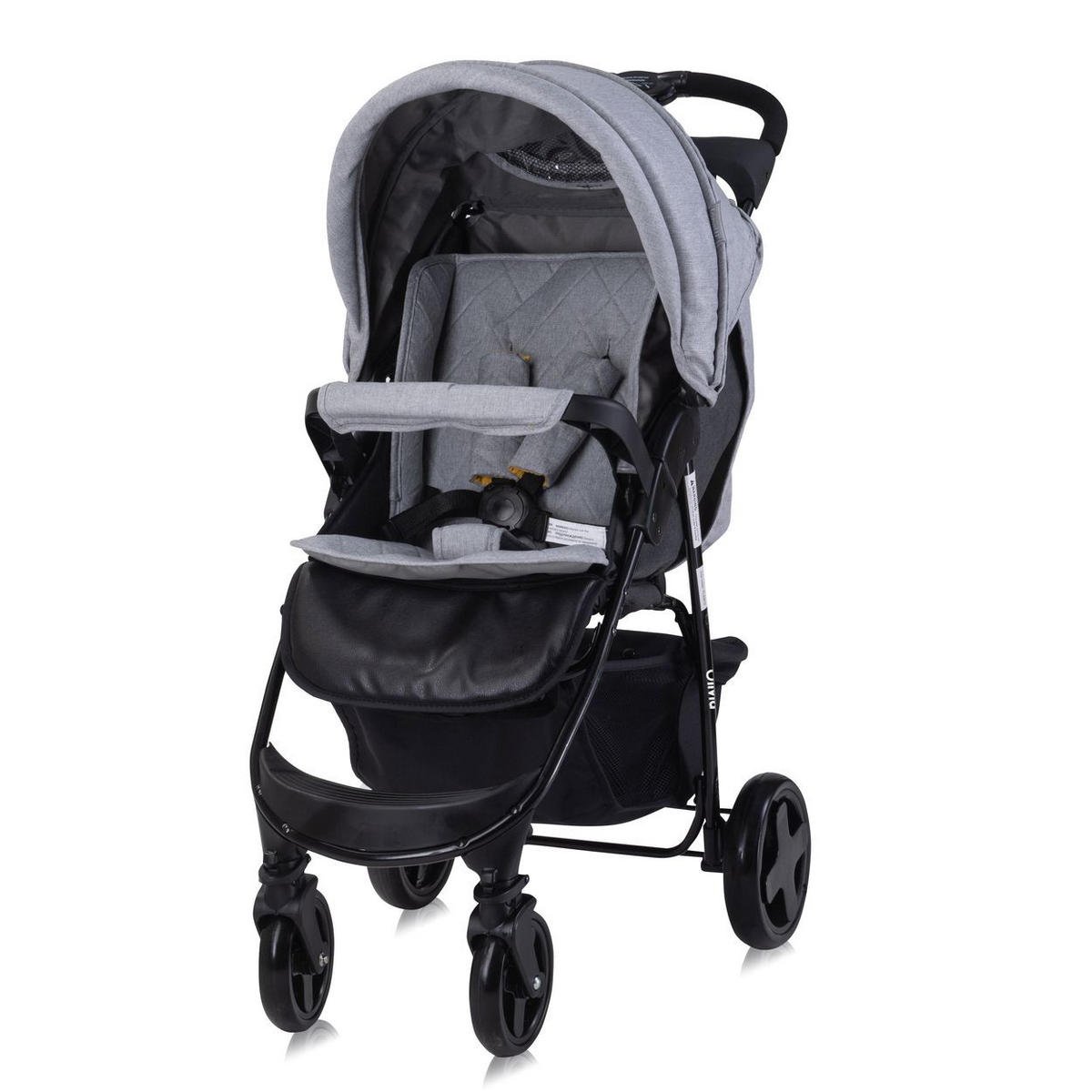 BUGGY Olivia grau Zubehörbox, Fußabdeckung, verstellbar, Korb - Grau, Metall (80/49/100cm) - Lorelli