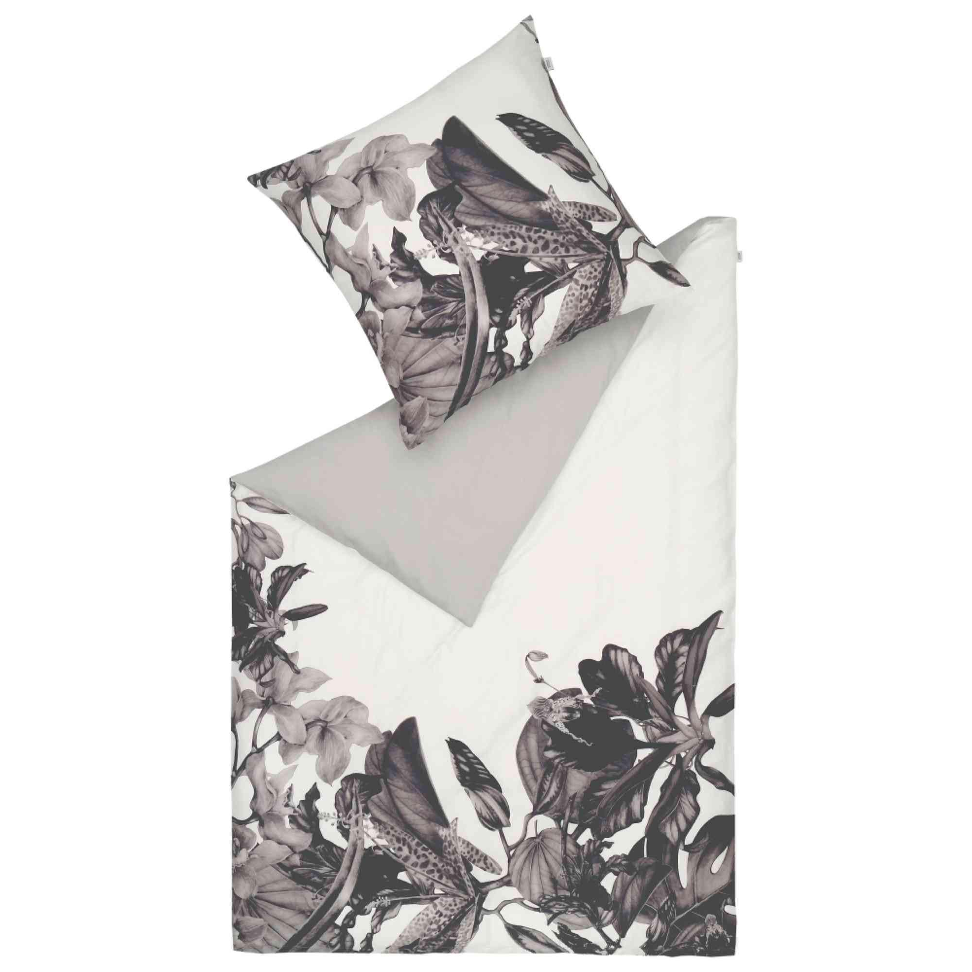 SATIN BETTWÄSCHE AMALIA - Grau, Textil (155/220cm) - Schöner Wohnen