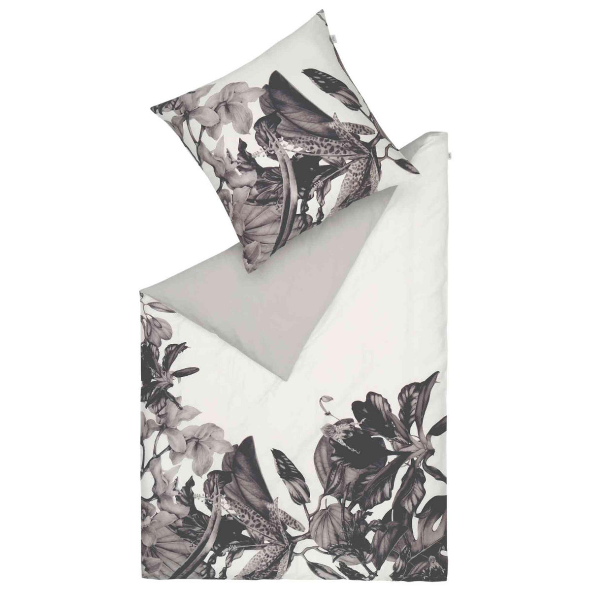 SATIN BETTWÄSCHE AMALIA - Grau, Textil (155/220cm) - Schöner Wohnen