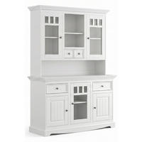 BUFFETSCHRANK Belluno Elegante Kiefer weiß (RAL9010) lackiert 130 / 45 / 190cm - Weiß, Holz/Metall (130/190/45cm) - Feldmann-Wohnen