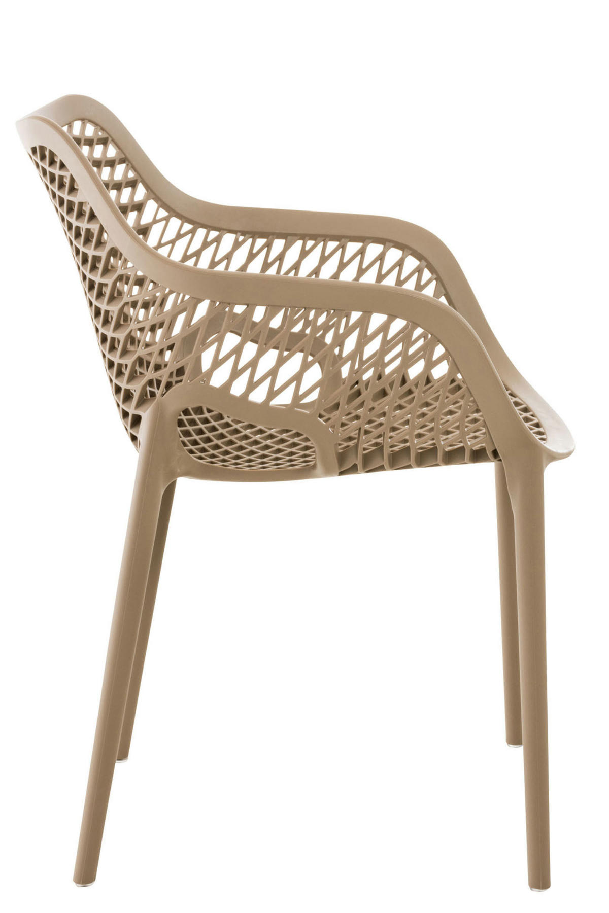 GARTENSTUHL 4er Set Kunststoff schlamm - Schlammfarben, Kunststoff (57/81/60cm) - CLP