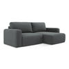 ECKSOFA mit Schlaffunktion rechts Strukturstoff Stoff Grau - Schwarz/Grau, Kunststoff/Textil (244/149cm) - Makamii