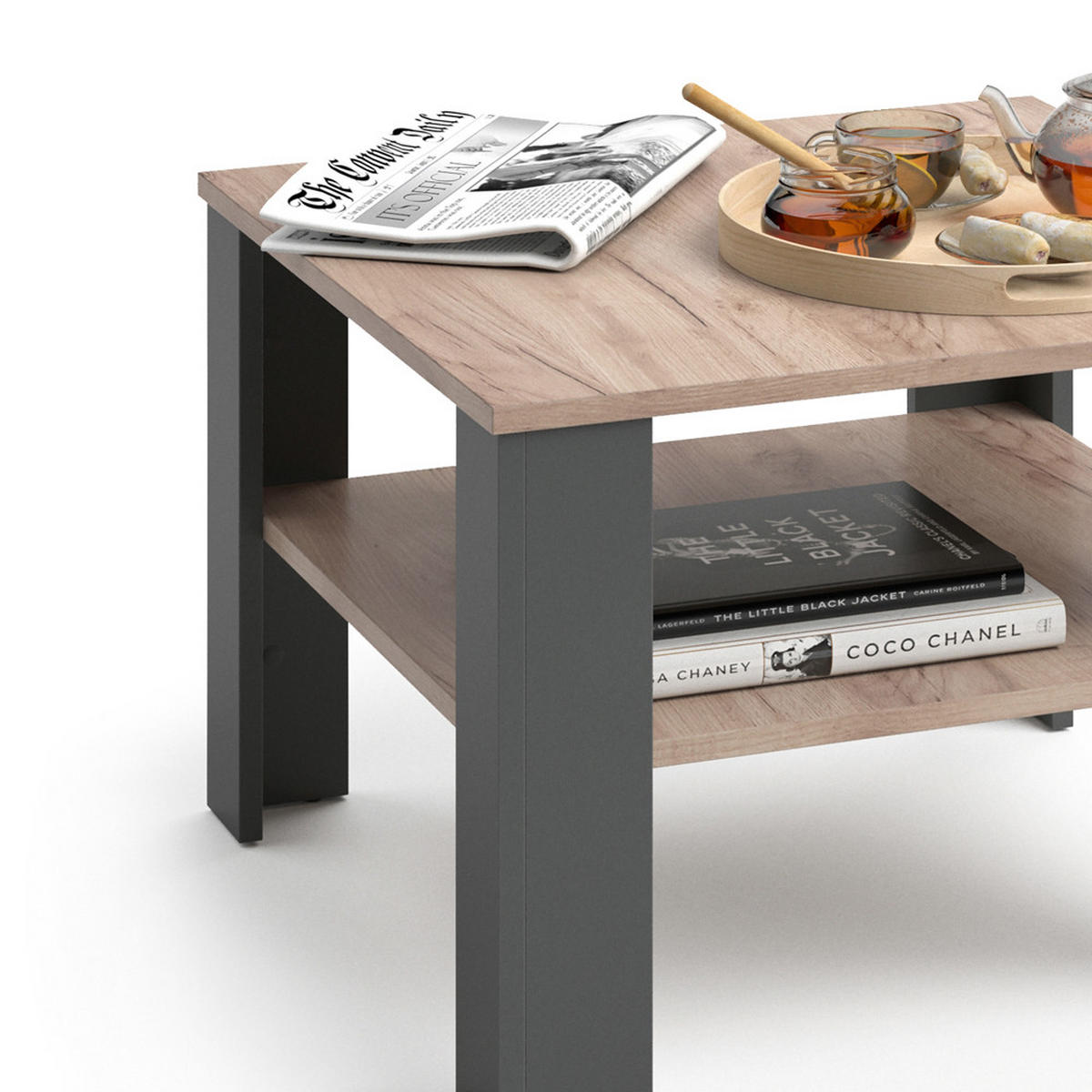 COUCHTISCH Homer Anthrazit 60 x 60 cm - Anthrazit, Holzwerkstoff (60/60/42cm) - Vicco