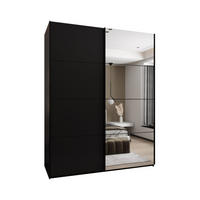 SCHWEBETÜRENSCHRANK 245,5/200/64 2-türig - Schwarz, Holz/Metall (200/245/64cm) - Abiks Möbel