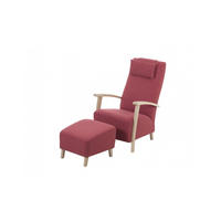 SESSEL MIT HOCKER REIKI Rot Webstoff - Rot, Textil (64/104/85cm) - KAWOLA