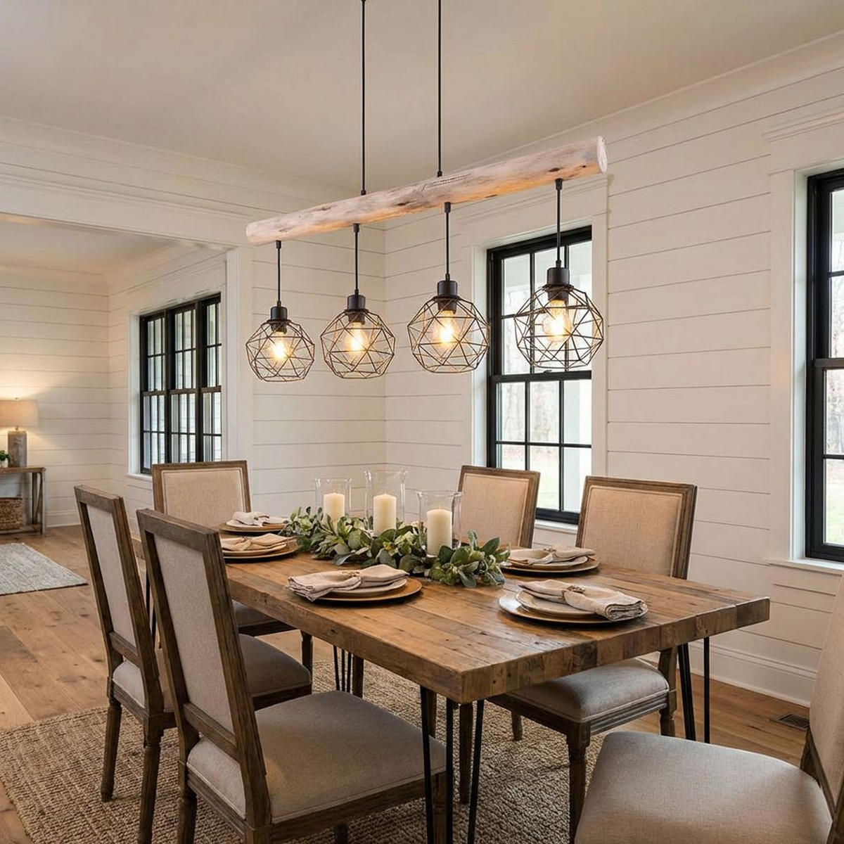 LED HÄNGELEUCHTE Theodor Holzoptik Braun - Braun, Holz (85/18/120cm) - Globo Lighting