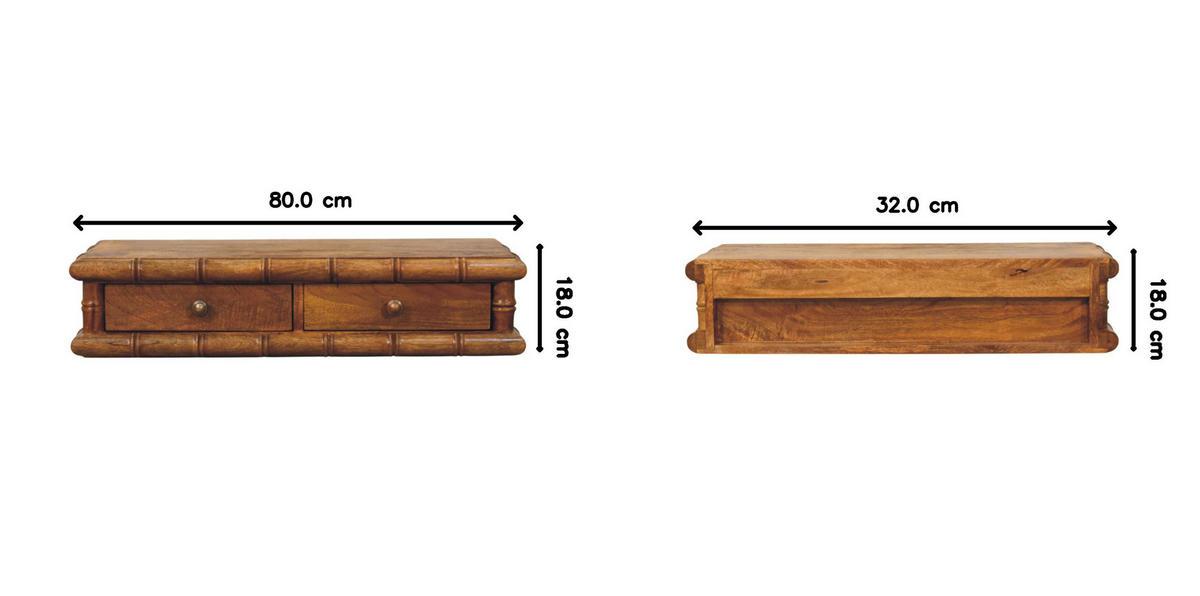 KONSOLE Mit Amber Oak Finish, 2 Schubladen - Braun, Holz (80/18/32cm) - Artisan Furniture