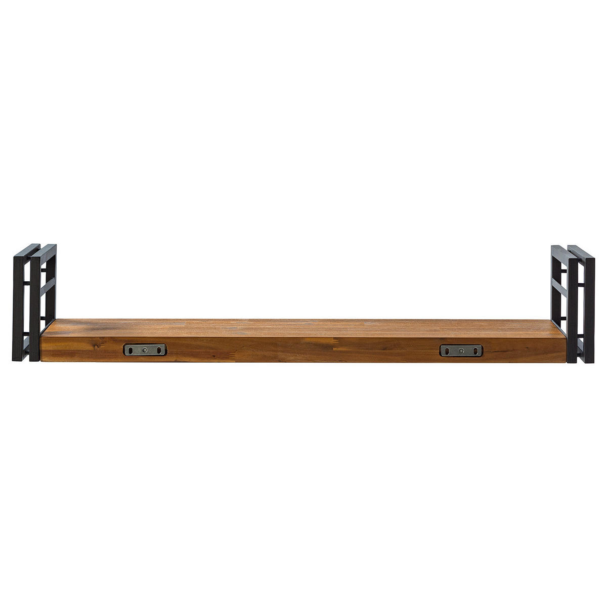 WANDBOARD mit Seitenleisten - Akazie massiv / Metall - Akaziefarben, Holz (110/19/20cm) - home24