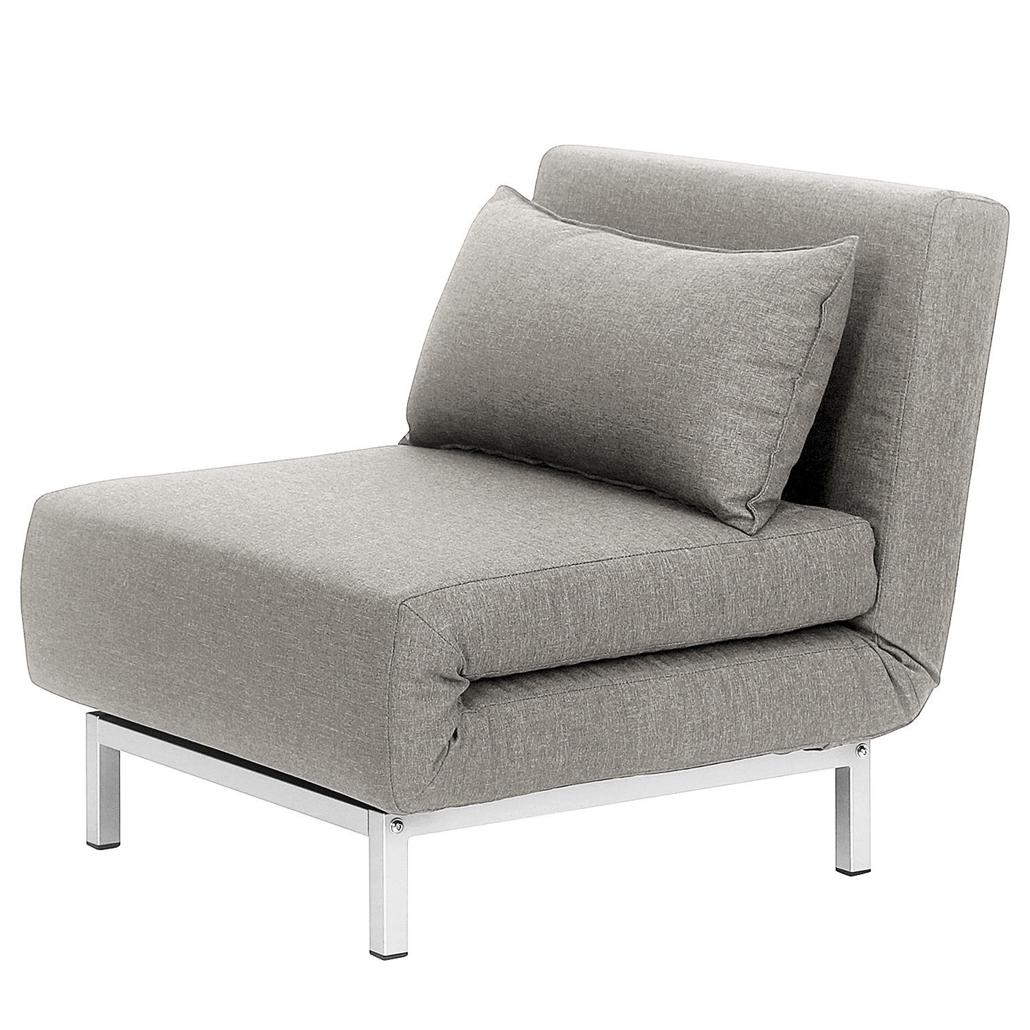 SCHLAFSESSEL - Silberfarben/Grau, Textil/Metall (77/78/85cm) - home24