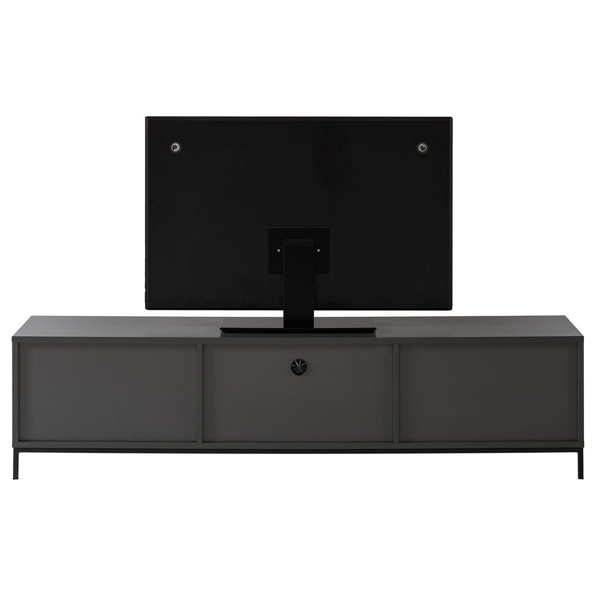 TV-LOWBOARD - Dunkelgrau - Dunkelgrau/Schwarz, Holzwerkstoff (180/45/40cm) - home24