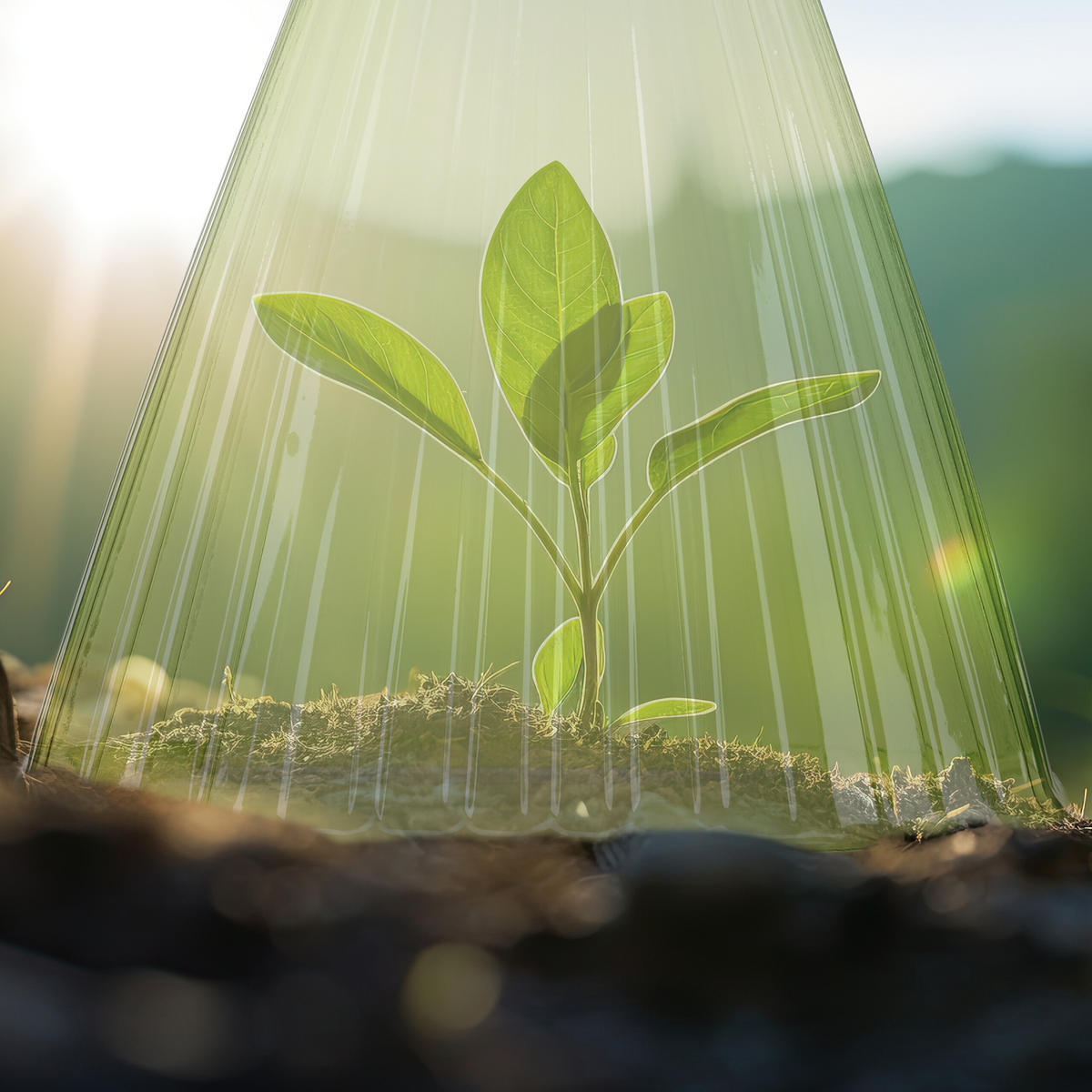 SADA rostlinných klobouků - zelená barva, plast (19/22/19cm) - Relaxdays