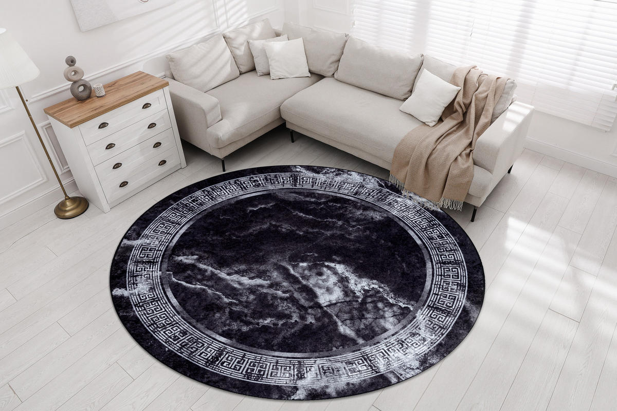 TEPPICH Miro 160 cm - Schwarz, Textil (160/160cm) - rugsX