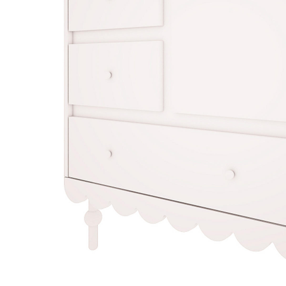 DĚTSKÁ KOMODA Babushka Bílá - bílá, kompozitní dřevo (84/91/50cm) - Petits-meubles