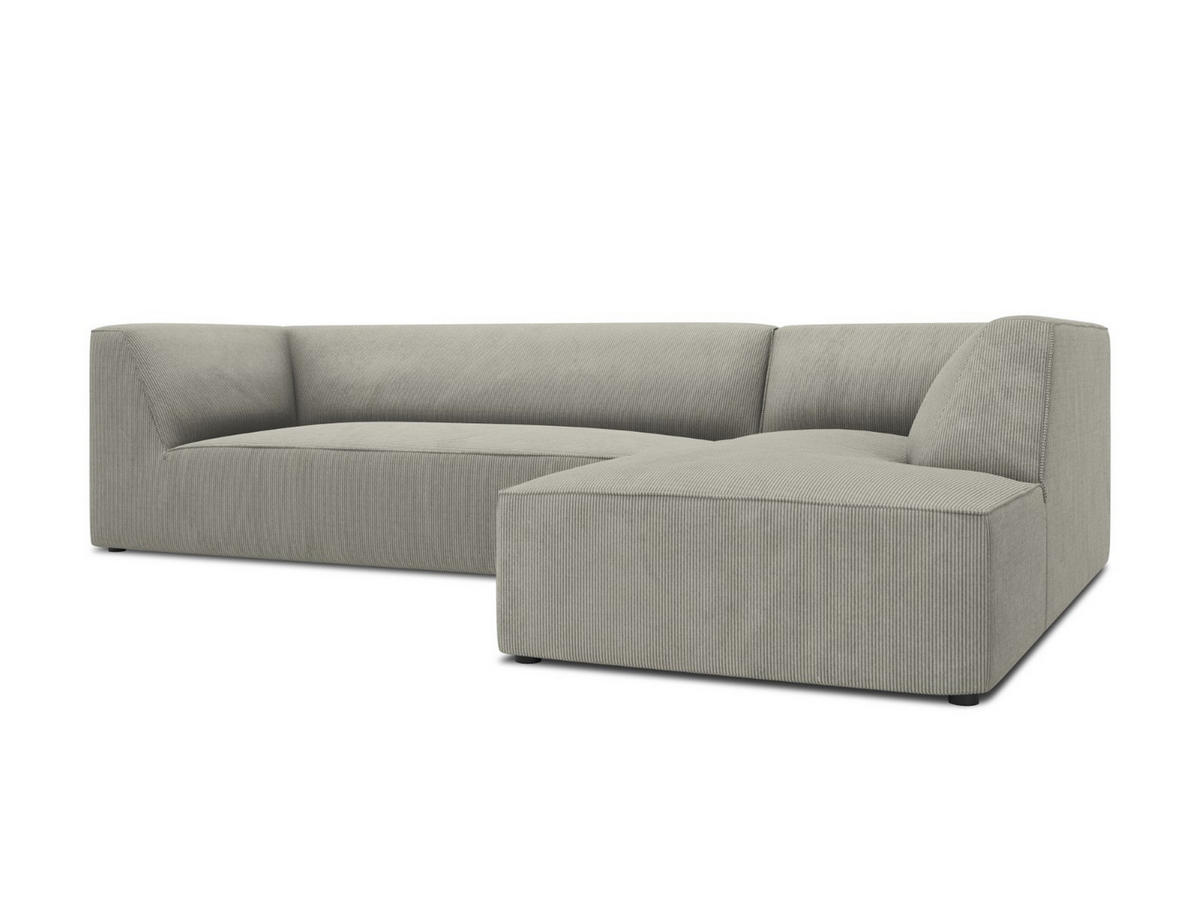 ECKSOFA rechts Ruby aus Cord hellgrau 4 Sitzplätze - Hellgrau, Textil (180/273cm) - Micadoni