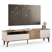 TV-LOWBOARD BELLAGIO stehend, 180 cm Kaschmir/Nussbaum - Kaschmir/Schwarz, Holzwerkstoff/Metall (180/51/40cm) - Idohome