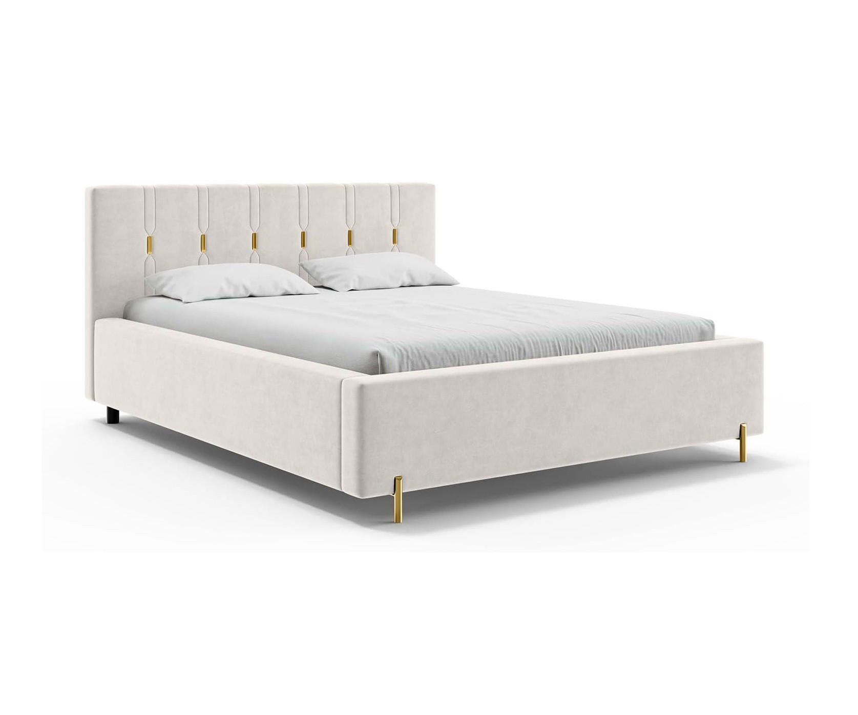 BETT FABIO - Goldfarben/Creme, Holzwerkstoff (180/200cm) - Meblini