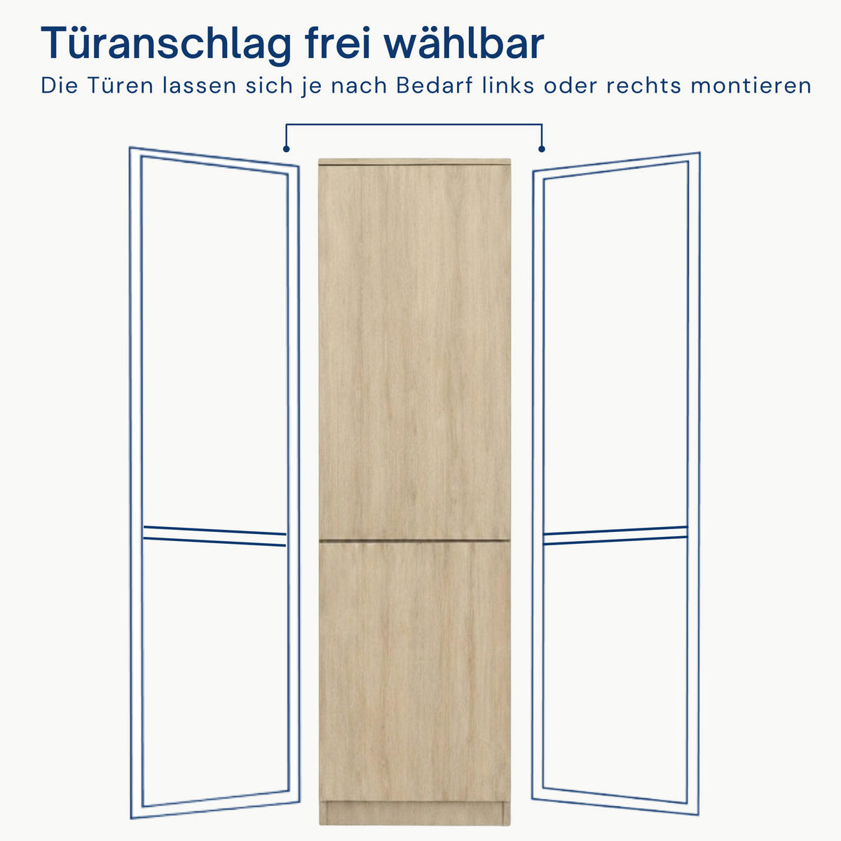 MEHRZWECKSCHRANK 2-türig mit 5 Einlegeböden in Sonoma - Sonoma Eiche, Holzwerkstoff (50/180.5/40cm) - Home Collective