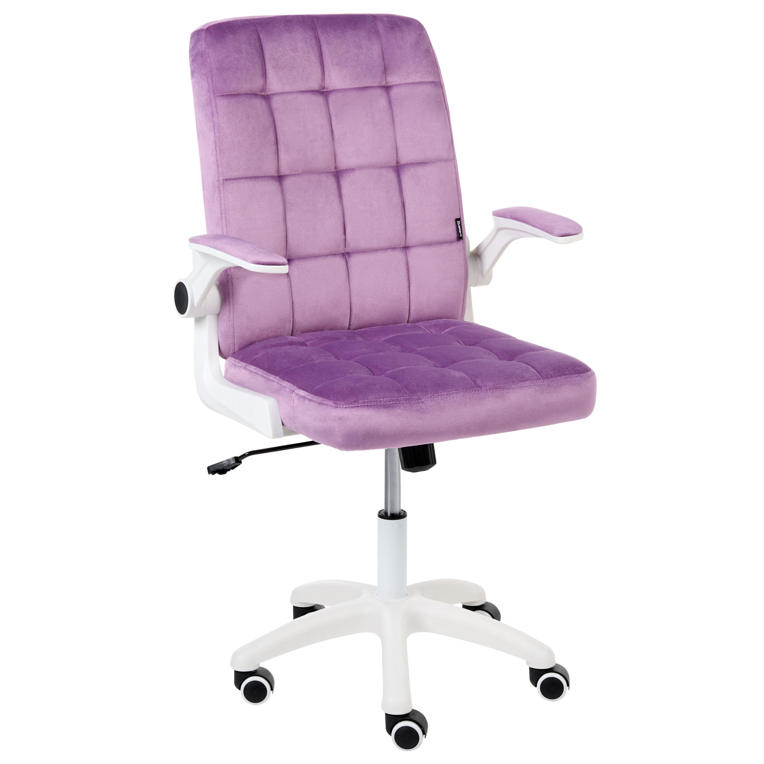 BÜROSTUHL Samtstoff Violett Dandy - Violett/Weiß, Kunststoff/Textil (58/95/58cm) - Beliani