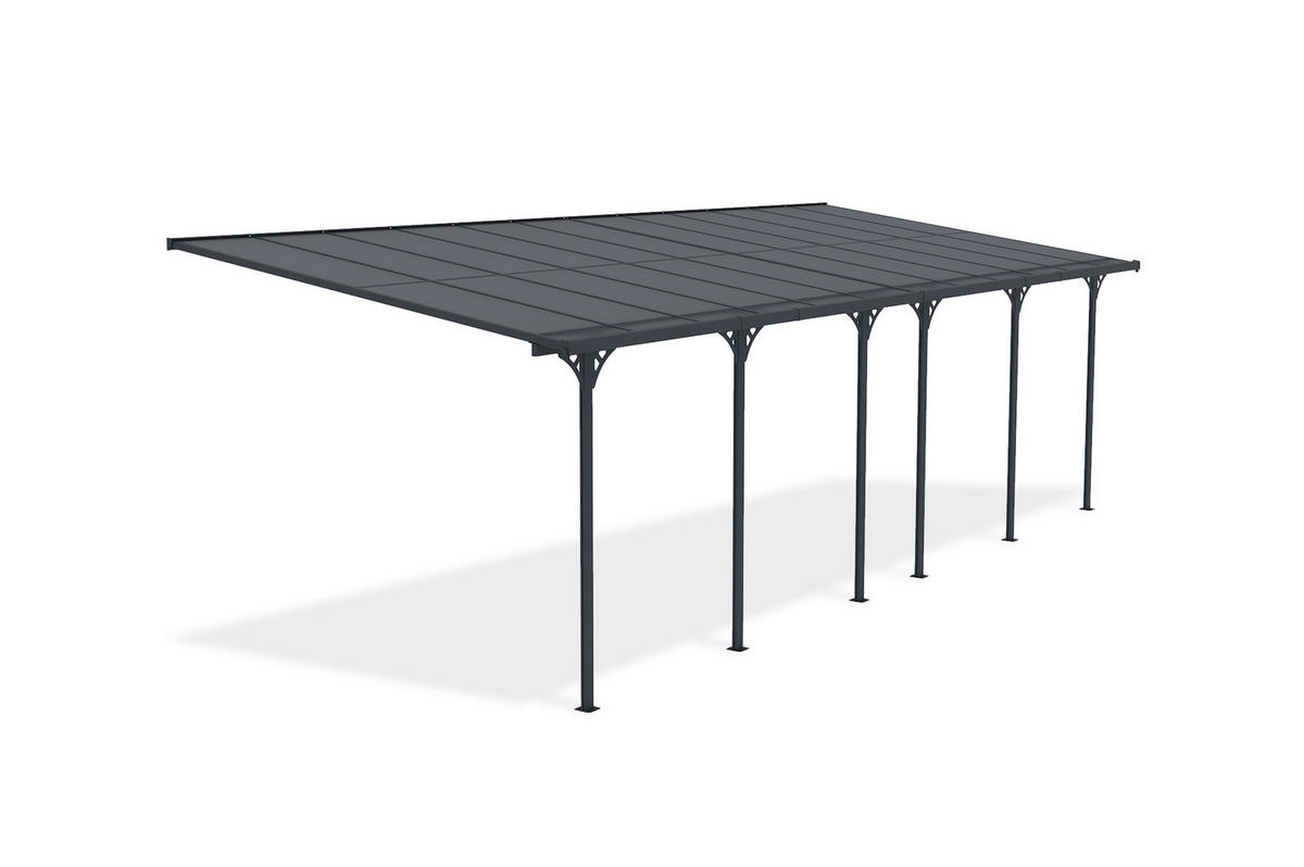 PERGOLA / CARPORT Kleo Grau 8m x 3m - Grau, Metall (748/270/300cm) - Cazeboo