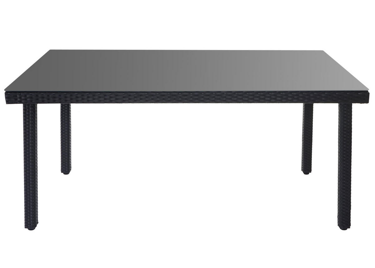 POLY-RATTAN-GARNITUR Anthrazit, Cremeweiß - Anthrazit/Weiß, Kunststoff - MCW