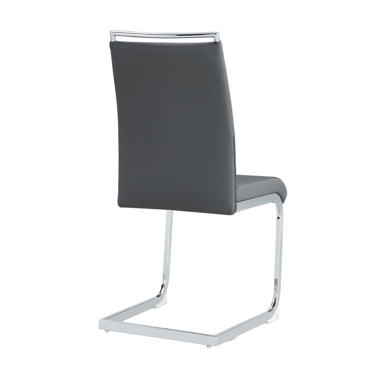 ESSZIMMERSTUHL 2er-Set mit Kunstleder- und Leinenpolsterung, ergonomischer Küchen- und Bürostuhl, grau - Grau, Kunststoff (48/95/42cm) - Luhomfu