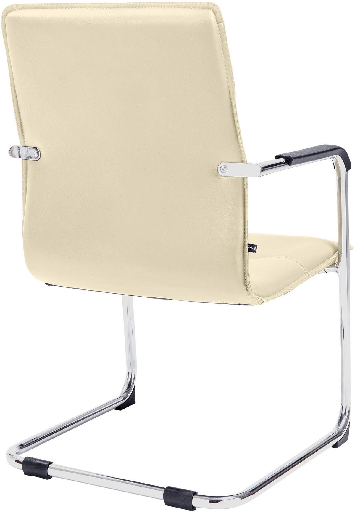 BESUCHERSTUHL SEATTLE 92x56x60 cm Creme Kunstleder - Creme, Leder/Metall (56/92/60cm) - DELUKE