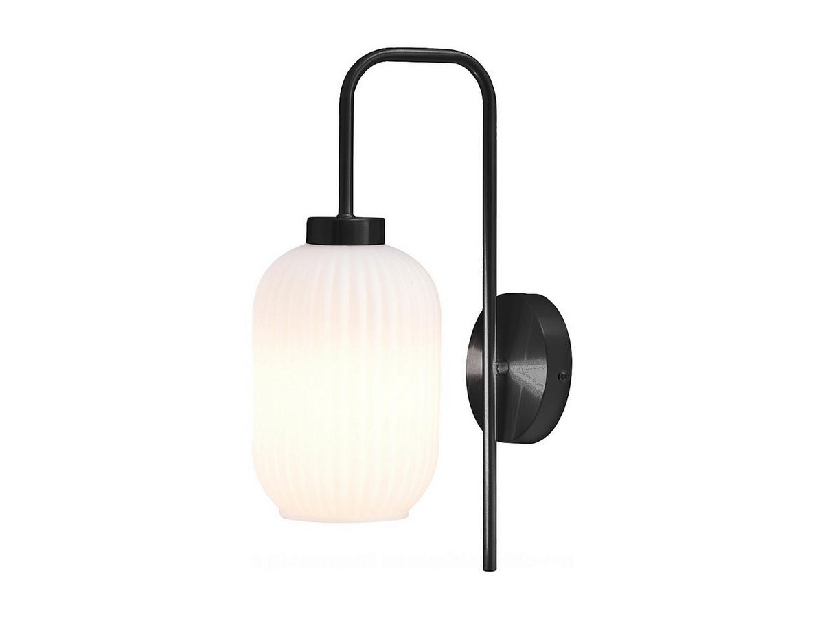 WANDLAMPE - 25 x 14 - metall - schwarz, weiß Louxor - Weiß, Metall (25/41/14cm) - Vente-Unique