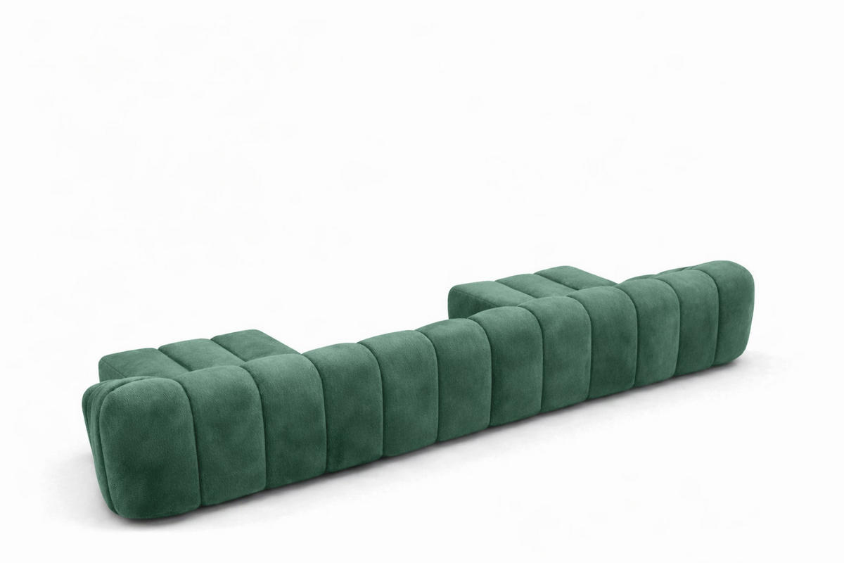 ECKSOFA Modulare U-Form, Veloursstoff Bluvel, Grün, CROISSANT U XL - Grün, Holz (448/72/190cm) - Kaiser Möbel