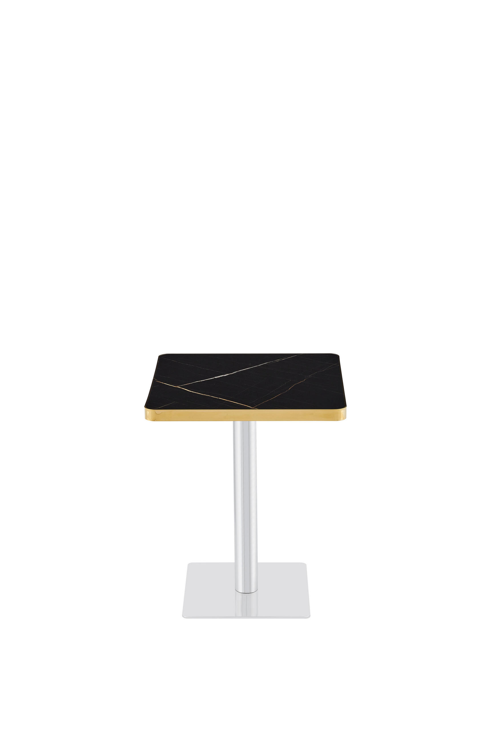 BARTISCH 60/60/74 cm mit Marmor-Optik DE-40028 Schwarz - Schwarz, Metall (60/60/74cm) - ComfortXL