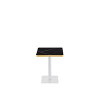 BARTISCH 60/60/74 cm mit Marmor-Optik DE-40028 Schwarz - Schwarz, Metall (60/60/74cm) - ComfortXL