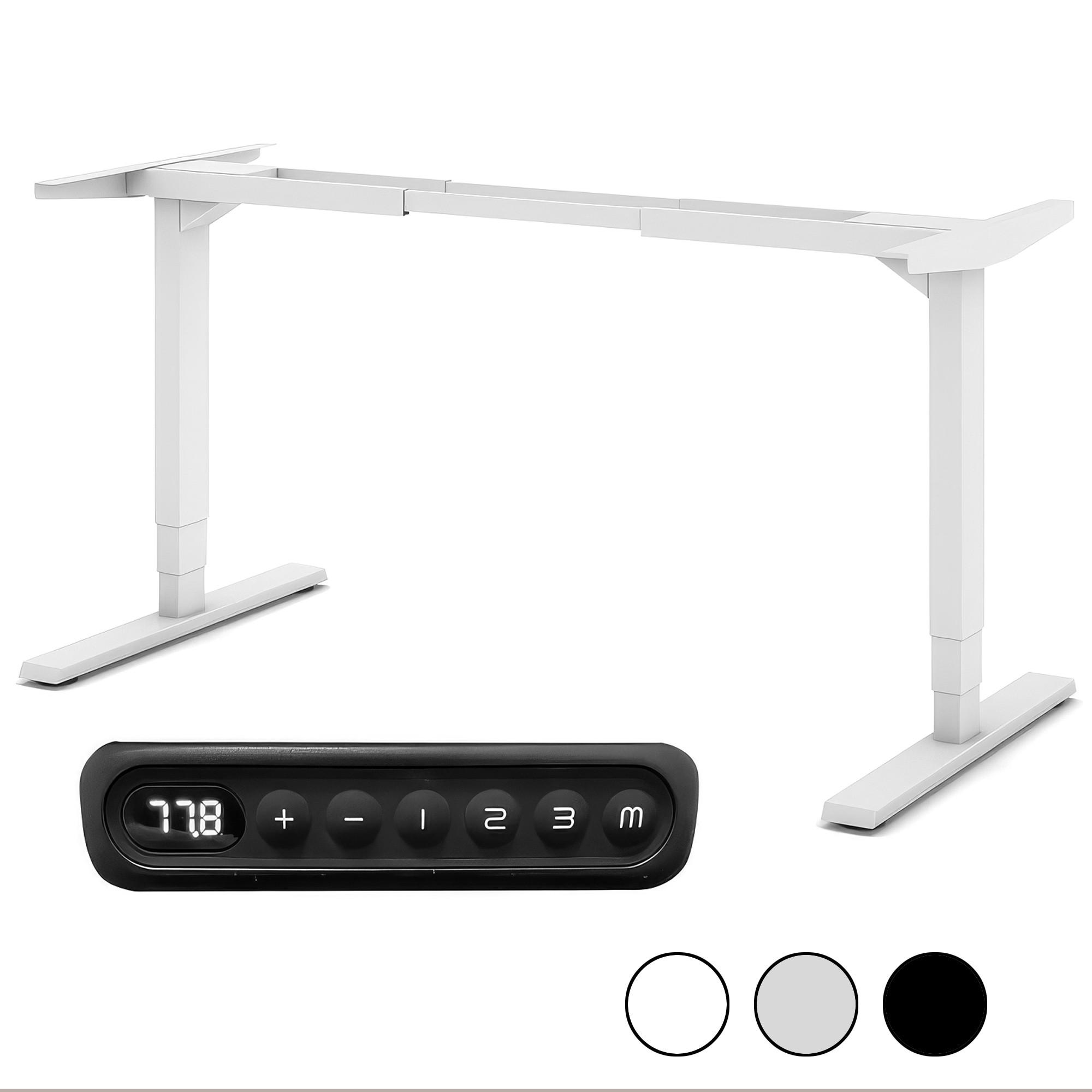 SCHREIBTISCHGESTELL Elektrisch höhenverstellbares Schreibtischgestell /62-127cm Signalweiß - Weiß, Metall (117/25/23cm) - ASSMANN
