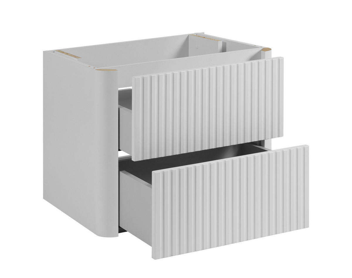 BADEZIMMERSCHRANK: Weiß, Platte Craft-Eiche, 60,8 x 44,2 x 50 cm - Eichefarben/Weiß, Holzwerkstoff (60.8/48.4/44.2cm) - 3XE LIVING