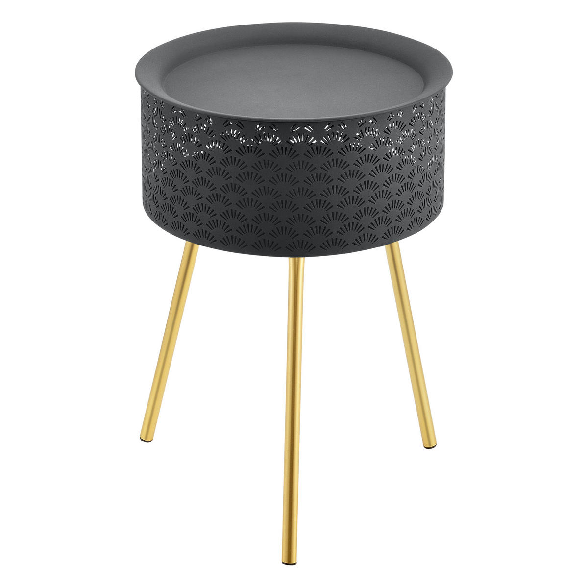 BEISTELLTISCH Forshaga - Goldfarben, Holzwerkstoff (35/35/50cm) - [en.casa]