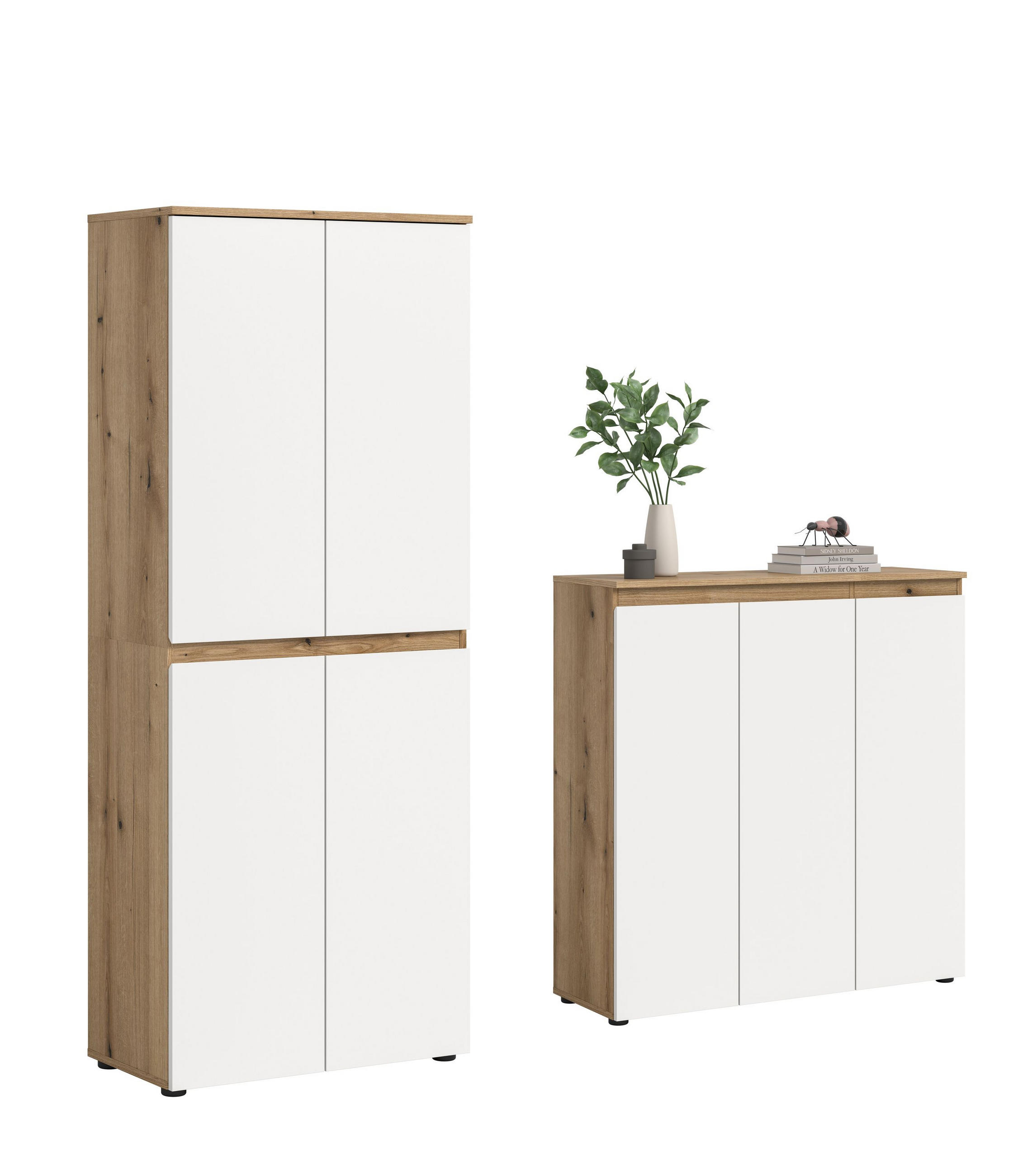 UNIVERSALSCHRANK SCARPA 2-tlg. (B/H/T: ca. 190/175/37 cm) in Evoke Oak Nachbildung/weiß - Eichefarben, Holzwerkstoff (190/175/37cm)
